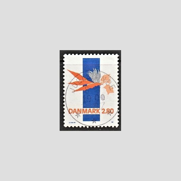 FRIMRKER DANMARK | 1987 - AFA 877 - Kunst - 2,80 Kr. flerfarvet - Pragt Stemplet Juelsminde