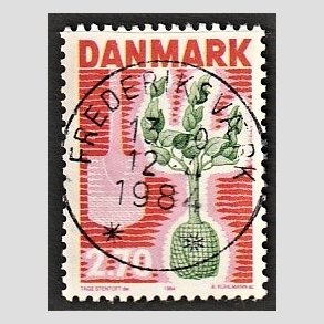 FRIM�RKER DANMARK | 1984 - AFA 796 - Plant et tr� - 2,70 Kr. r�d/gr�n - Pragt Stemplet Frederiksv�rk