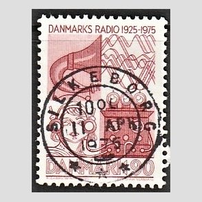 FRIM�RKER DANMARK | 1975 - AFA 583 - Danmarks Radio 50 �r - 90 �re r�d - Pragt Stemplet