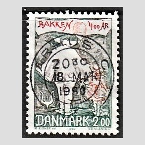 FRIM�RKER DANMARK | 1983 - AFA 766 - Dyrehavsbakken 400 �r - 2,00 Kr. flerfarvet - Pragt Stemplet