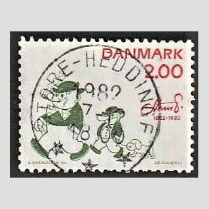 FRIM�RKER DANMARK | 1982 - AFA 762 - Storm P. - 2,00 Kr. r�d/gr�n - Pragt Stemplet