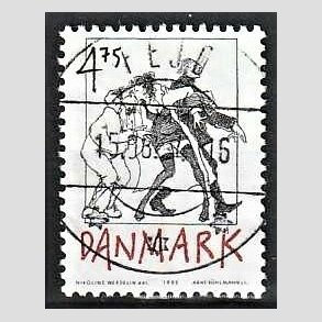 FRIM�RKER DANMARK | 1992 - AFA 1030 - Danske tegneseriefigurer - 4,75 Kr. sort/r�d - Pragt Stemplet