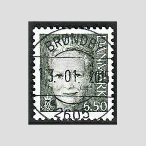 FRIMRKER DANMARK | 2002 - AFA 1305 - Dronning Margrethe II - 6,50 stlgrn - Pragt Stemplet