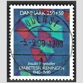 FRIMRKER DANMARK | 1990 - AFA 977 - Diabetesforeningen - 3,50 Kr. + 50 re flerfarvet - Lux Stemplet Odense