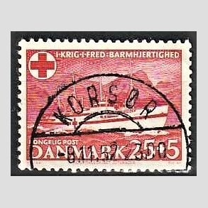 FRIMRKER DANMARK | 1951 - AFA 333 - Jutlandia 25 + 5 re rd - Lux Stemplet Korsr