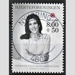 FRIMRKER DANMARK | 2012 - AFA 1714a - Hjerteforeningen - 8,00 Kr. + 50 re flerfarvet - Pragt Stemplet Nykbing F