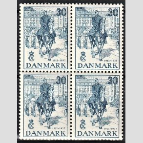 FRIMRKER DANMARK | 1937 - AFA 242 - Chr. X 25 rs jubilum 30 re bl i 4-blok - Postfrisk