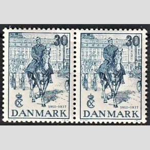 FRIMRKER DANMARK | 1937 - AFA 242 - Chr. X 25 rs jubilum 30 re bl i par - Postfrisk
