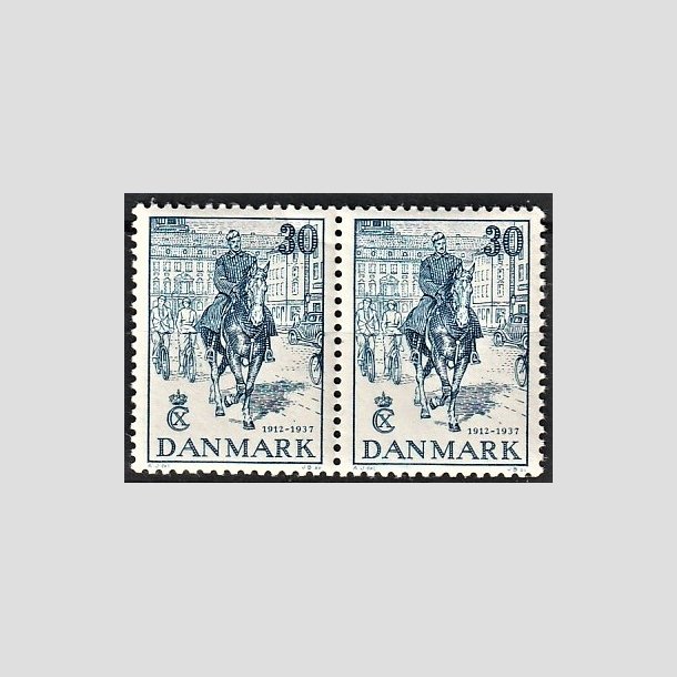 FRIMRKER DANMARK | 1937 - AFA 242 - Chr. X 25 rs jubilum 30 re bl i par - Postfrisk