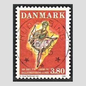 FRIM�RKER DANMARK | 1986 - AFA 873 - Balletten Amors luner - 3,80 Kr. flerfarvet - Pragt Stemplet