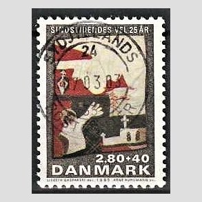 FRIMRKER DANMARK | 1985 - AFA 843 - Sindslidendes Vel - 2,80 Kr. + 40 re flerfarvet - Pragt Stemplet