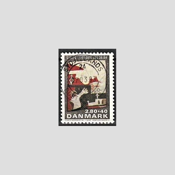 FRIMRKER DANMARK | 1985 - AFA 843 - Sindslidendes Vel - 2,80 Kr. + 40 re flerfarvet - Pragt Stemplet