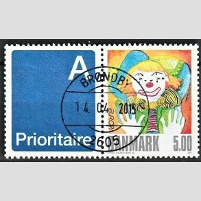 FRIM�RKER DANMARK | 2002 - AFA 1320v - Cirkus - 5,00 Kr. flerfarvet + vignet - Pragt Stemplet