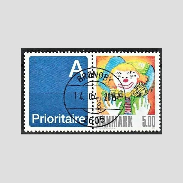 FRIMRKER DANMARK | 2002 - AFA 1320v - Cirkus - 5,00 Kr. flerfarvet + vignet - Pragt Stemplet