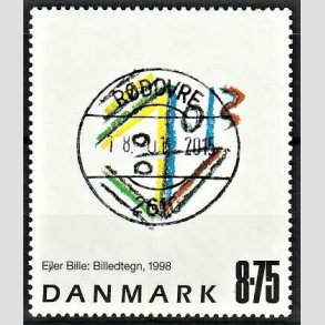 FRIMRKER DANMARK | 1998 - AFA 1189 - Ejler Bille - 8,75 Kr. flerfarvet - Pragt Stemplet