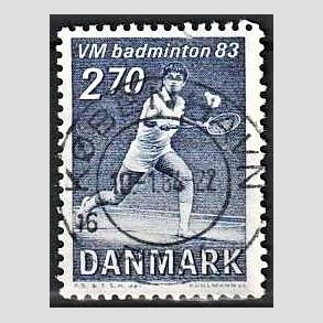 FRIM�RKER DANMARK | 1983 - AFA 767 - WM i Badminton - 2,70 Kr. bl� - Pragt Stemplet