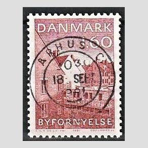 FRIM�RKER DANMARK | 1981 - AFA 735 - Byfornyelse - 1,60 Kr. r�d - Pragt Stemplet