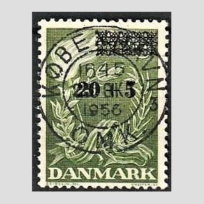 FRIMRKER DANMARK | 1955 - AFA 358 - Frihedsfond provisorier - 20 + 5/15 + 5 re grn - Pragt Stemplet