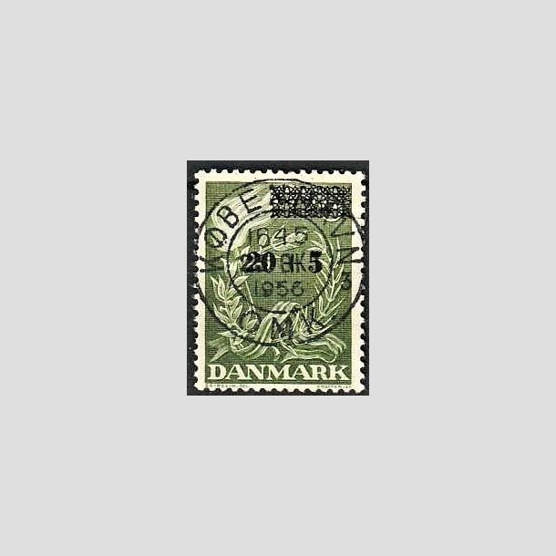 FRIMRKER DANMARK | 1955 - AFA 358 - Frihedsfond provisorier - 20 + 5/15 + 5 re grn - Pragt Stemplet