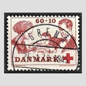 FRIMRKER DANMARK | 1969 - AFA 492 - Dansk Rde Kors velgrendhed - 60 + 10 re brunrd/rd - Pragt Stemplet