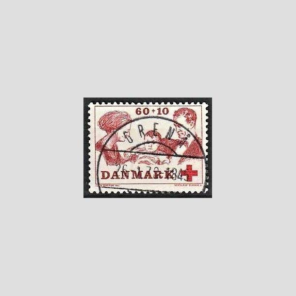 FRIMRKER DANMARK | 1969 - AFA 492 - Dansk Rde Kors velgrendhed - 60 + 10 re brunrd/rd - Pragt Stemplet