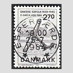 FRIM�RKER DANMARK | 1984 - AFA 805 - Normandiets invation danske skibe - 2,70 Kr. brun - Pragt Stemplet