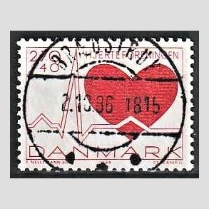 FRIMRKER DANMARK | 1984 - AFA 808 - Hjerteforeningen - 2,70 Kr. + 40 re rd - Pragt Stemplet