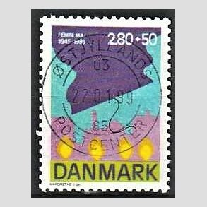 FRIMRKER DANMARK | 1985 - AFA 831 - 40-ret for befrielsen - 2,80 + 50 re Kr. flerfarvet - Pragt Stemplet