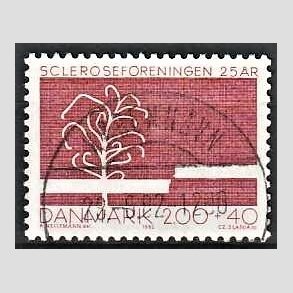 FRIMRKER DANMARK | 1982 - AFA 746 - Scleroseforeningen 25 r. - 2,00 Kr. + 40 re rd - Pragt Stemplet