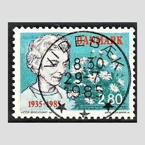 FRIM�RKER DANMARK | 1985 - AFA 832 - Dronning Ingrid 50 �ret - 2,80 Kr. flerfarvet - Pragt Stemplet Videb�k