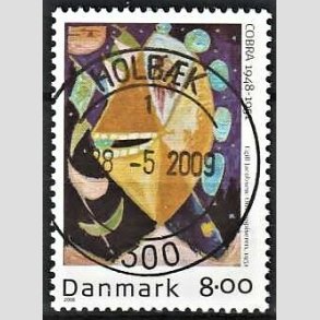 FRIM�RKER DANMARK | 2006 - AFA 1487 - COBRA-malere - 8,00 Kr. flerfarvet - Pragt Stemplet