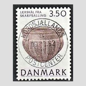 FRIM�RKER DANMARK | 1992 - AFA 1007 - Nationalmuseets samlinger - 3,50 Kr. lilla/brun - Pragt Stemplet