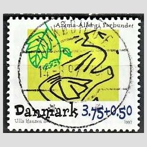 FRIMRKER DANMARK | 1997 - AFA 1146 - Astma-Allergi Forbundet - 3,75 + 0,50 Kr. flerfarvet - Pragt Stemplet