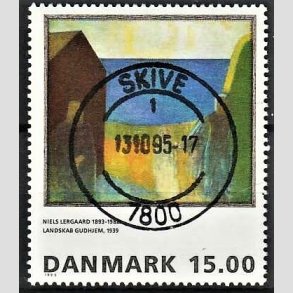 FRIMRKER DANMARK | 1995 - AFA 1100 - Niels Lergaard - 15,00 Kr. flerfarvet - Pragt Stemplet