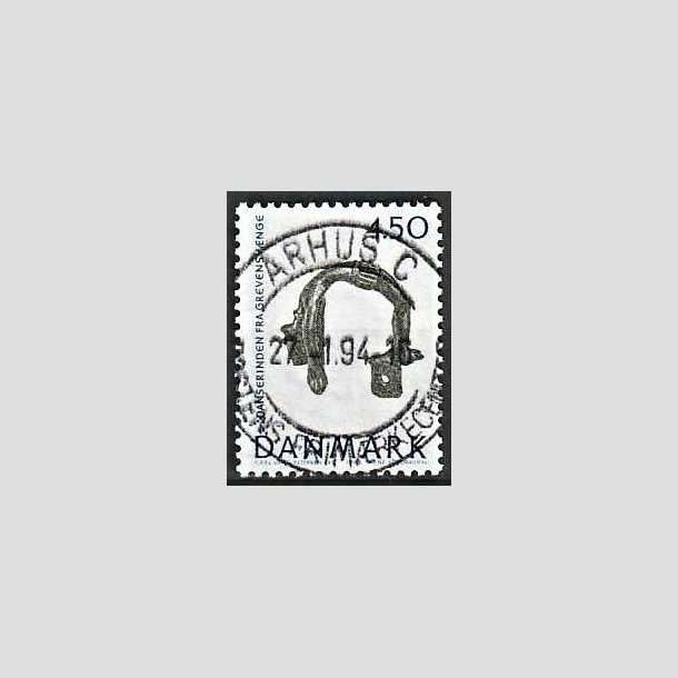 FRIMRKER DANMARK | 1992 - AFA 1008 - Nationalmuseets samlinger - 4,50 Kr. bl/grn - Lux Stemplet
