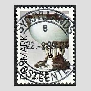 FRIM�RKER DANMARK | 1997 - AFA 1163 - Dansk design - 12,25 Kr. Georg Jensen s�lvsk�l flerfarvet - Pragt Stemplet