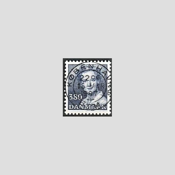FRIMRKER DANMARK | 1985 - AFA 822 - Dronning Margrethe - 3,80 Kr. bl - Pragt Stemplet
