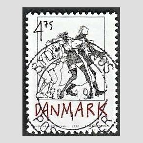 FRIM�RKER DANMARK | 1992 - AFA 1030 - Danske tegneseriefigurer - 4,75 Kr. sort/r�d - Pragt Stemplet