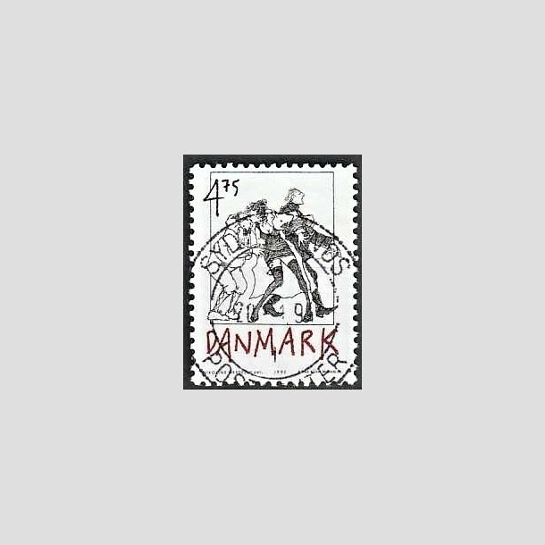 FRIMRKER DANMARK | 1992 - AFA 1030 - Danske tegneseriefigurer - 4,75 Kr. sort/rd - Pragt Stemplet