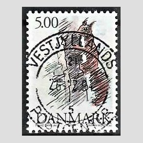 FRIM�RKER DANMARK | 1994 - AFA 1078 - Truede danske dyr - 5,00 Kr. Egern - Pragt Stemplet