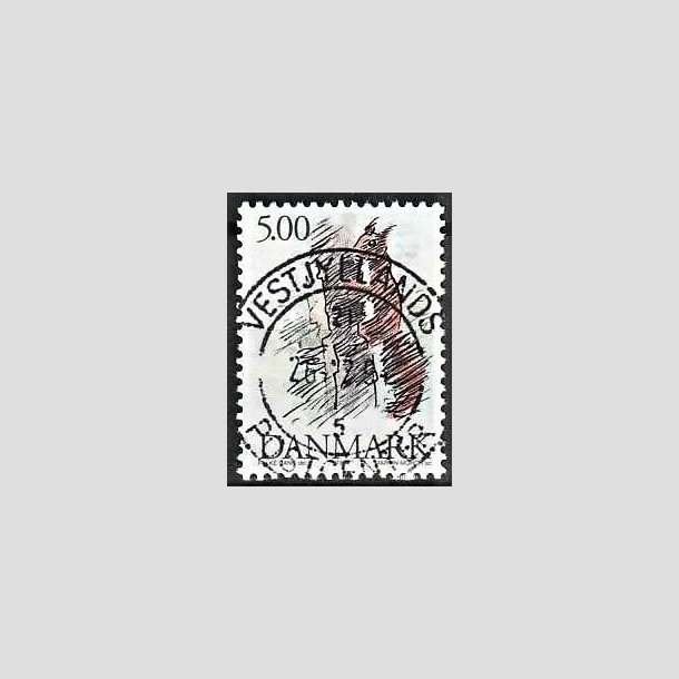 FRIMRKER DANMARK | 1994 - AFA 1078 - Truede danske dyr - 5,00 Kr. Egern - Pragt Stemplet