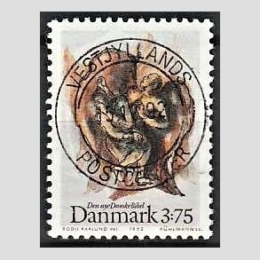 FRIM�RKER DANMARK | 1992 - AFA 1034 - Biblen - 3,75 Kr. flerfarvet - Pragt Stemplet