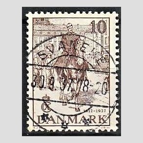 FRIM�RKER DANMARK | 1937 - AFA 240 - Chr. X 25 �re jubil�um 10 �re brun - Lux Stemplet Svaneke