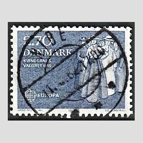 FRIM�RKER DANMARK | 1982 - AFA 748 - Europam�rker - 2,70 Kr. bl� - Lux Stemplet Nibe