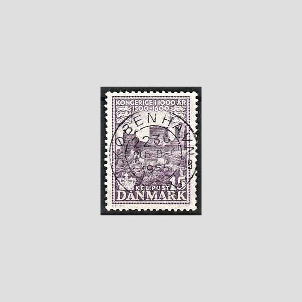 FRIMRKER DANMARK | 1953-56 - AFA 352 - Kongeriget 1000 r - 15 re violet - Pragt Stemplet Kbenhavn