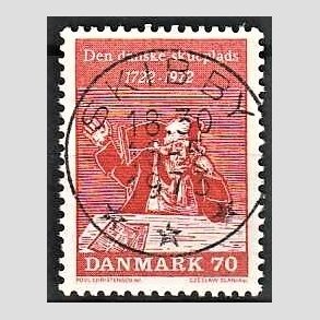 FRIM�RKER DANMARK | 1972 - AFA 532 - Holbergs komedier - 70 �re r�d - Lux Stemplet Skibby