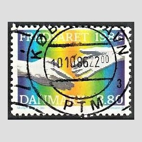 FRIM�RKER DANMARK | 1986 - AFA 857 - FN�s freds�r - 3,80 Kr. flerfarvet - Pragt Stemplet