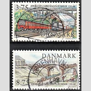 FRIM�RKER DANMARK | 1997 - AFA 1148,1149 - K�benhavn-Roskilde - 3,75 + 8,75 Kr. flerfarvet - Lux Stemplet
