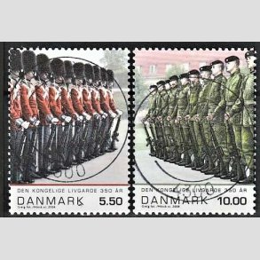 FRIM�RKER DANMARK | 2008 - AFA 1533,1534 - Livgarden 350 �r. - 5,50 + 10,00 Kr. flerfarvet - Lux Stemplet