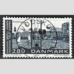 FRIM�RKER DANMARK | 1986 - AFA 859 - Venskabsbyer - 2,80 Kr. bl� - Pragt Stemplet